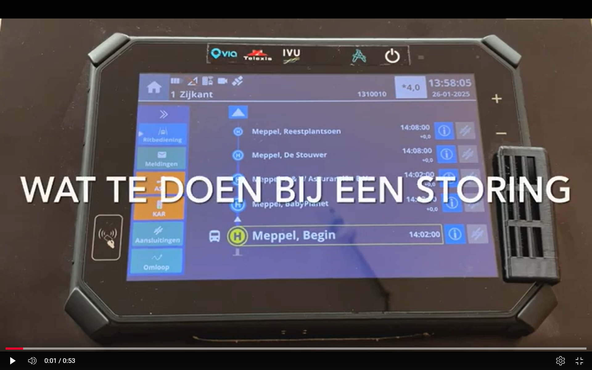 Telexis applicatie met eroverheen de tekst 'Wat te doen bij een storing'