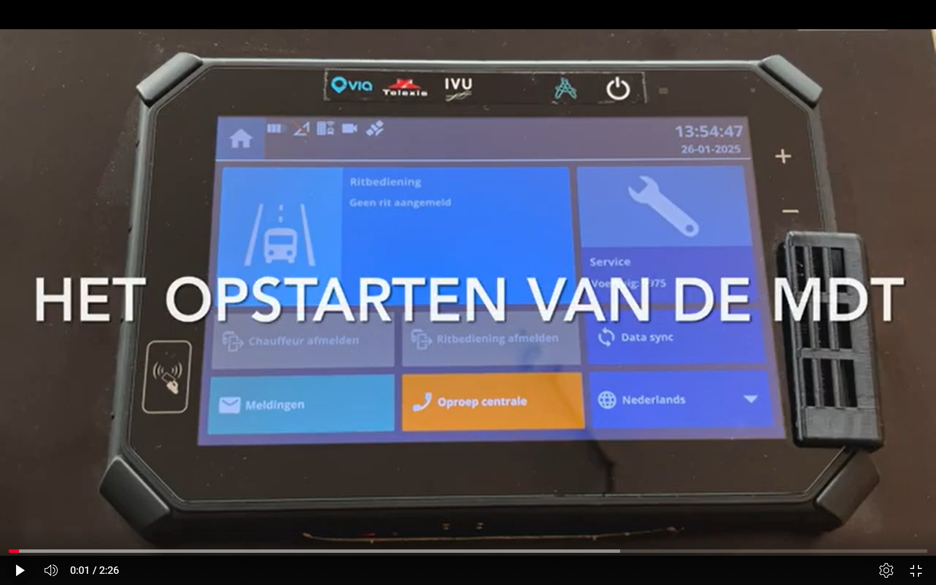 Telexis applicatie met eroverheen de tekst 'Het opstarten van de MDT'
